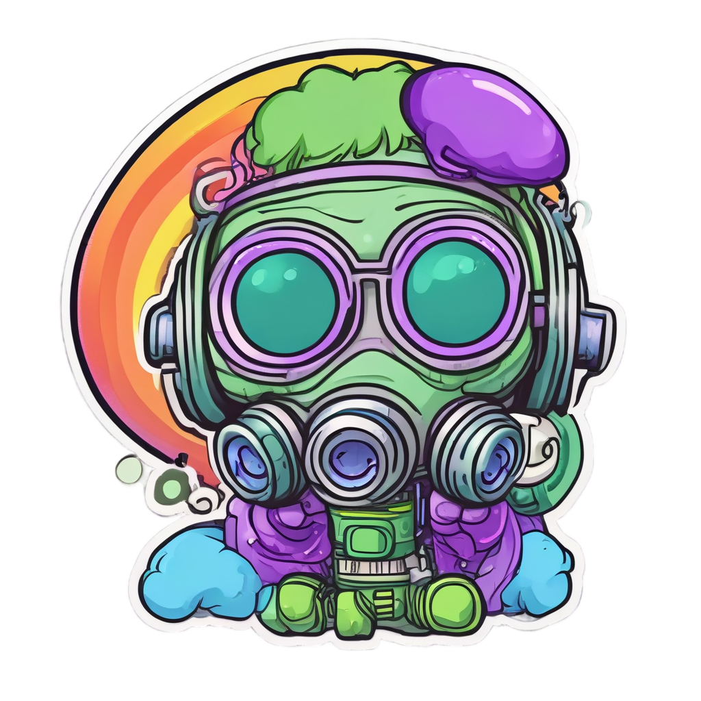 Bubble Blowing Gas Mask — gas mask stickers