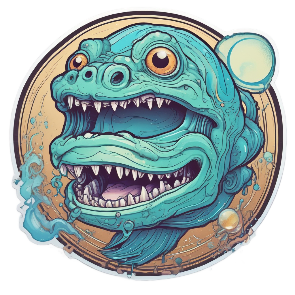 Bubble-Blowing Lagoon Prankster — b-movie stickers