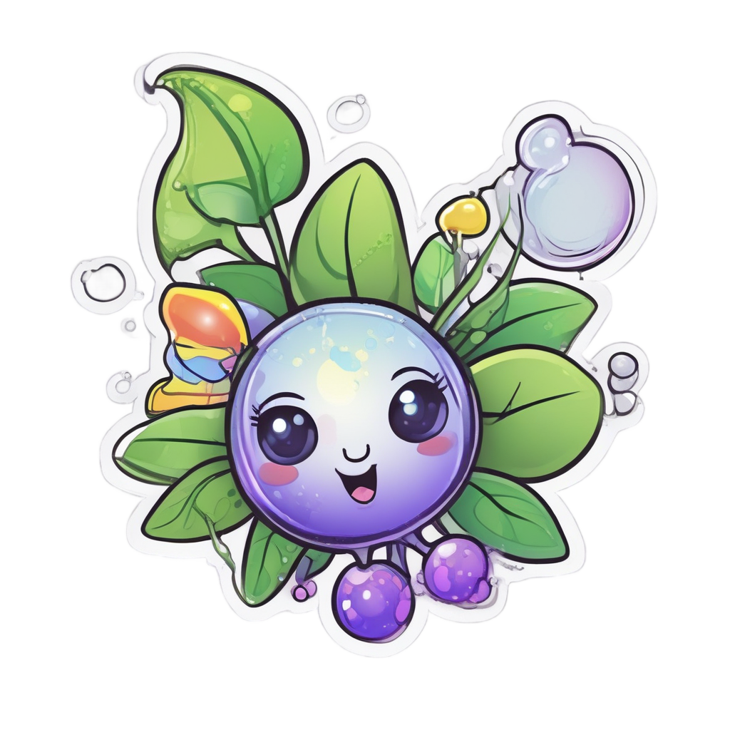 Bubble Blowing Sprig — gothic botanical stickers
