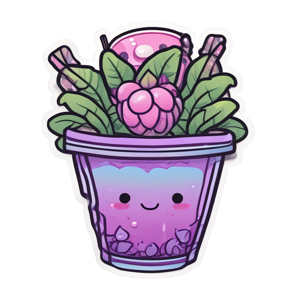 Bubble Tea Bloom — plant parent stickers