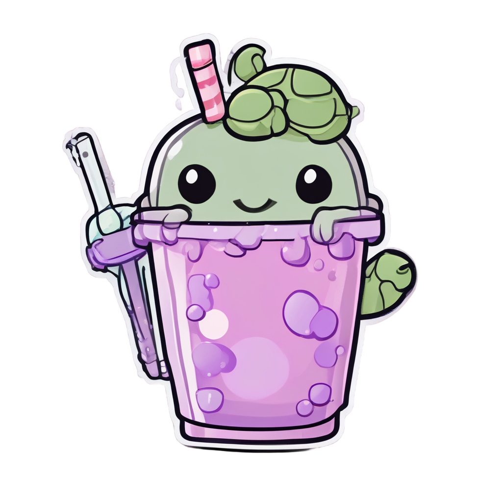 Bubble Tea Turtle — animals & pets stickers