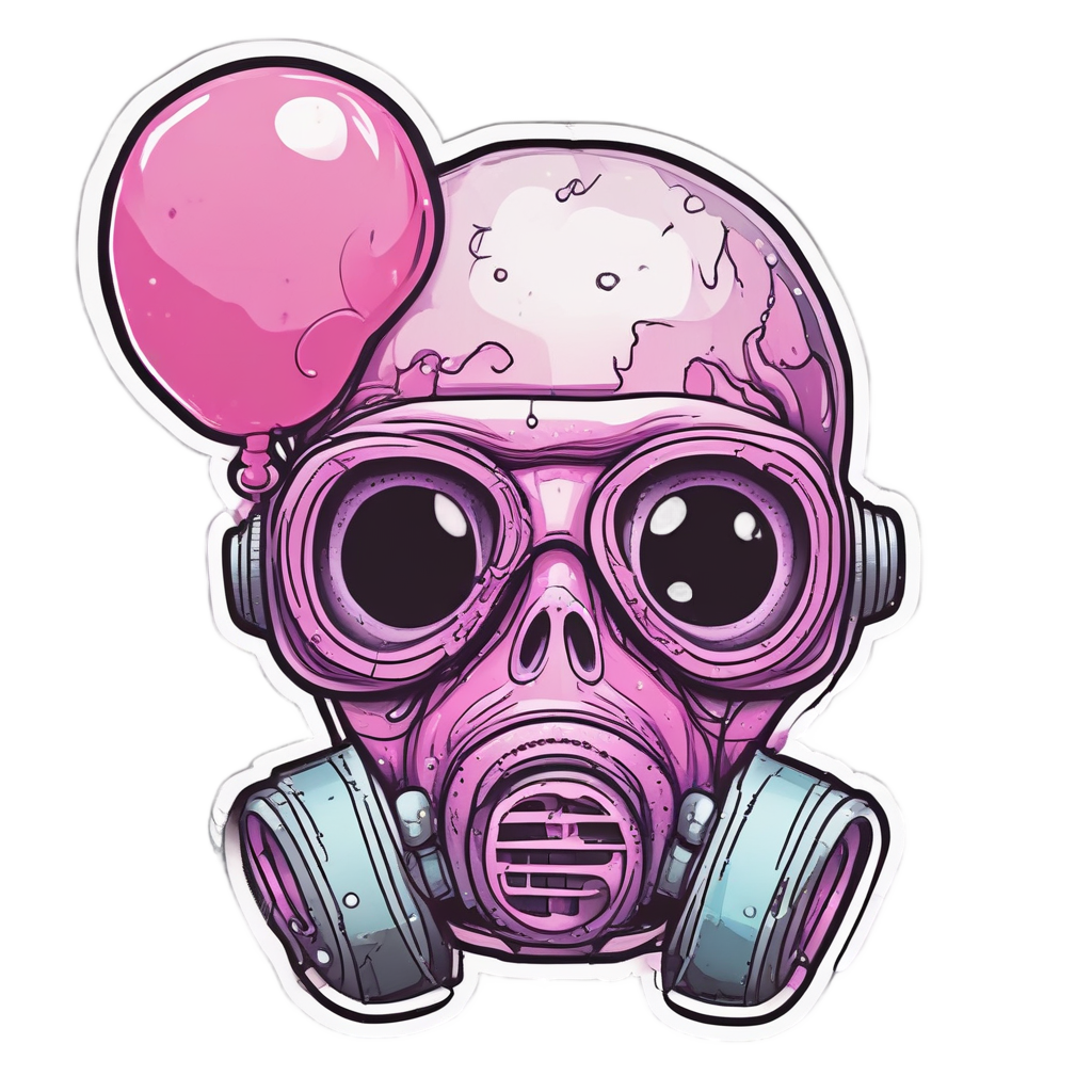 Bubblegum Pop Mask — gas mask stickers