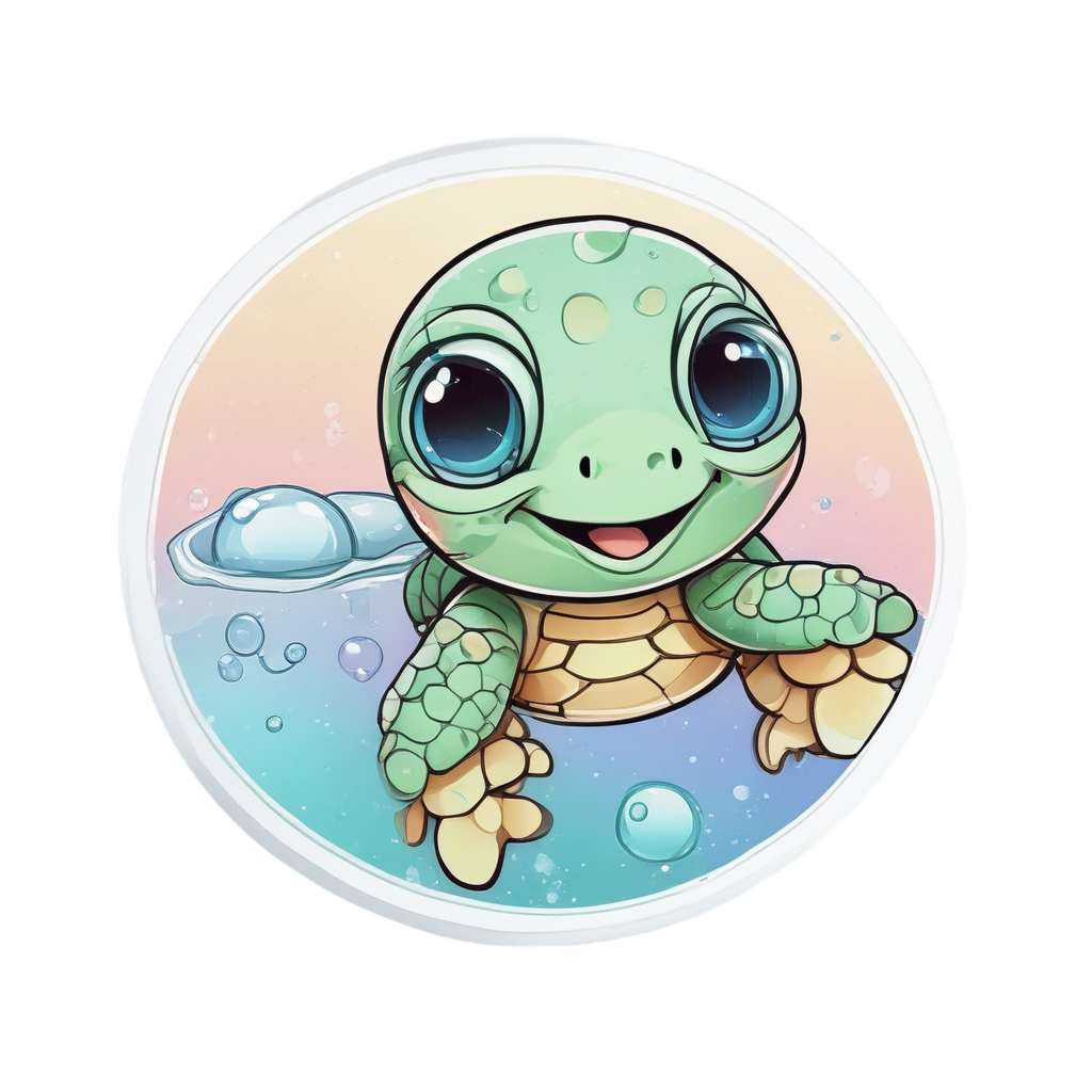 Bubbly Baby Sea Turtle — animals & pets stickers