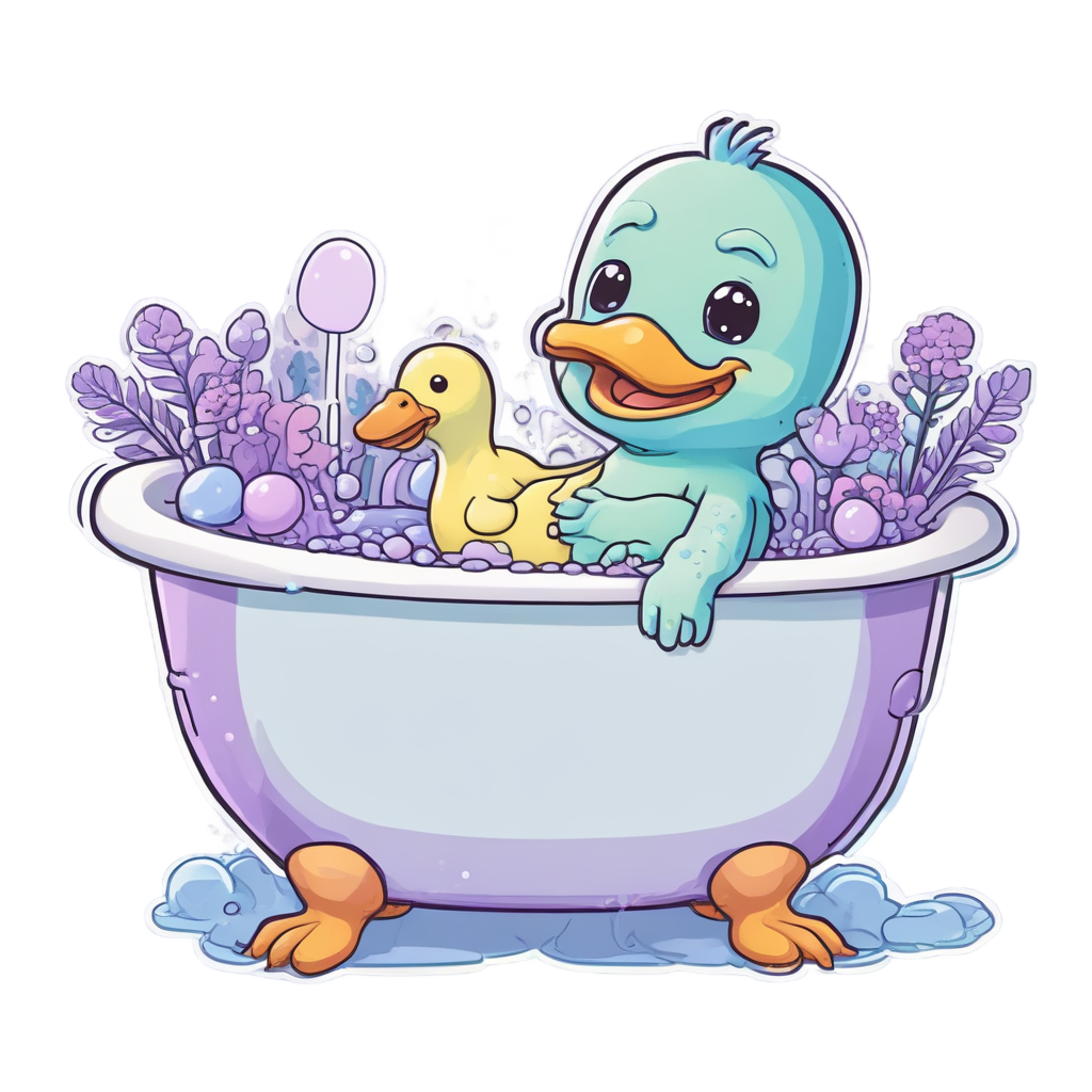 Bubbly Lagoon Bathtime — b-movie stickers