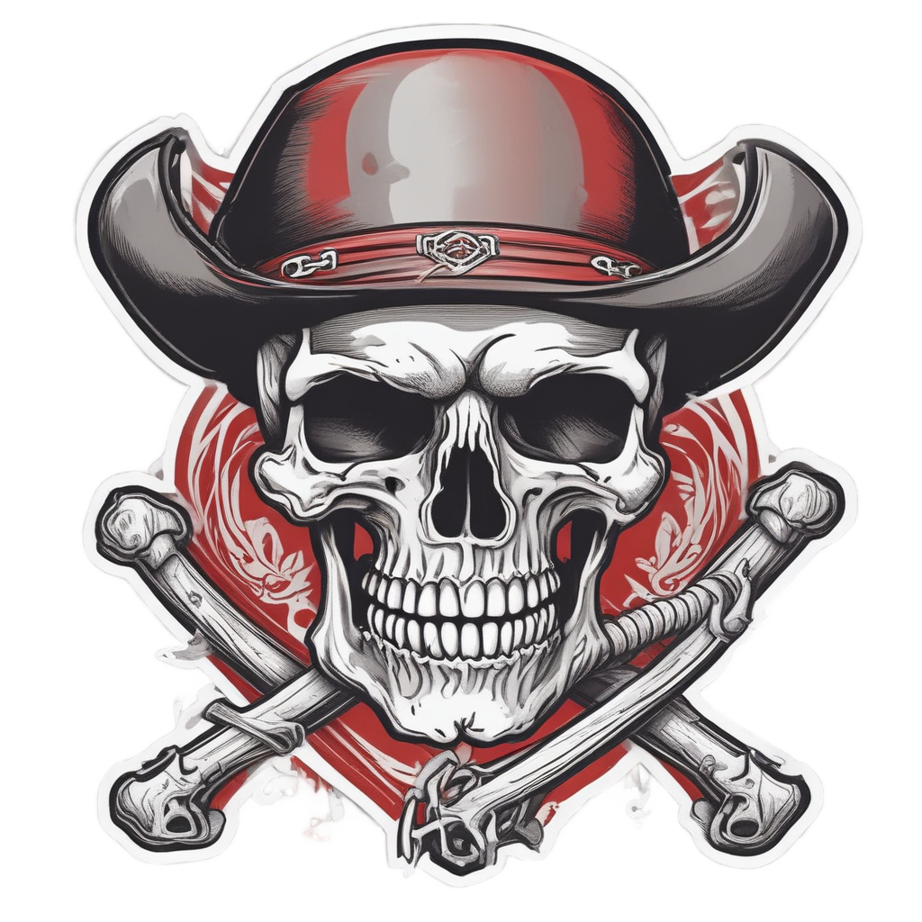 Buccaneer with Patch — skull & crossbones stickers