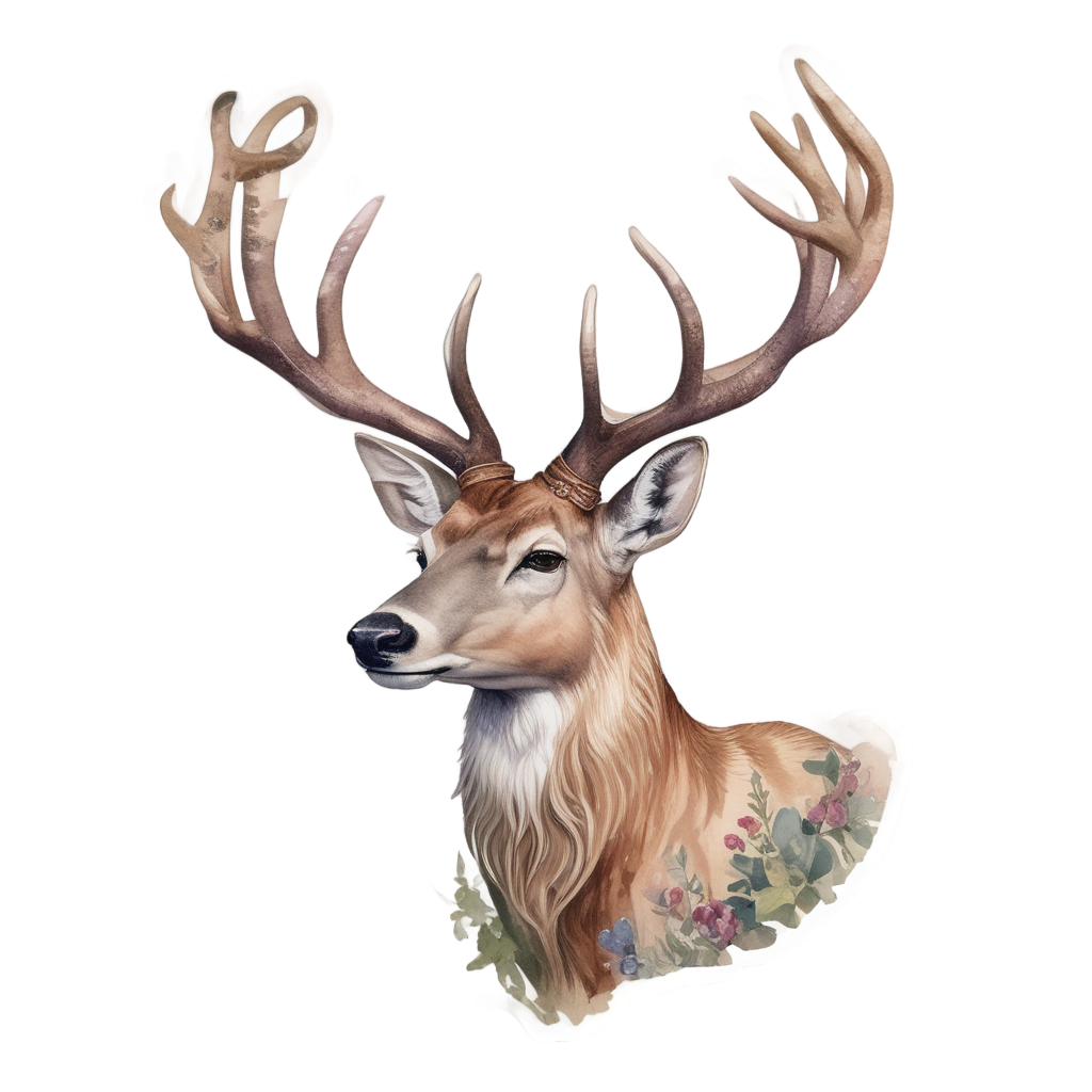 Buck in Floral Camo — camo stickers