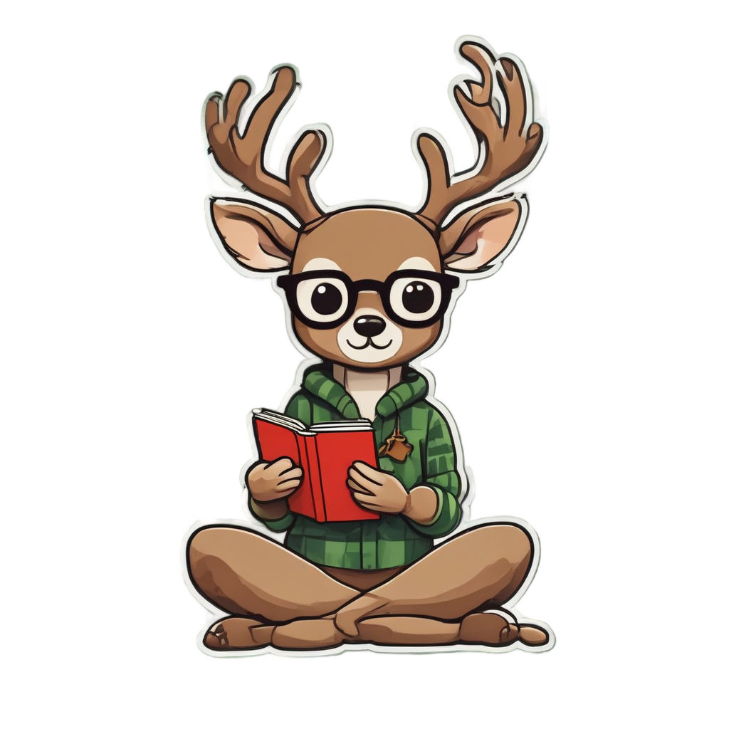 Buck Reading Book — camo stickers