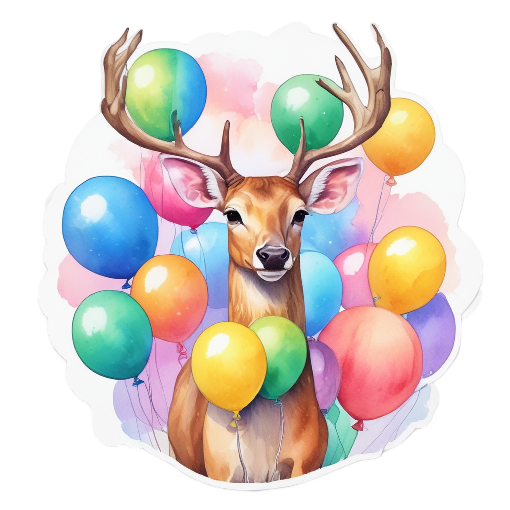 Buck with a Balloon — camo stickers