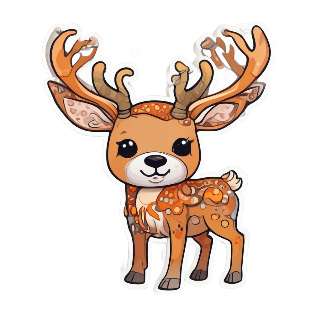 Buck with Heart Antlers — camo stickers