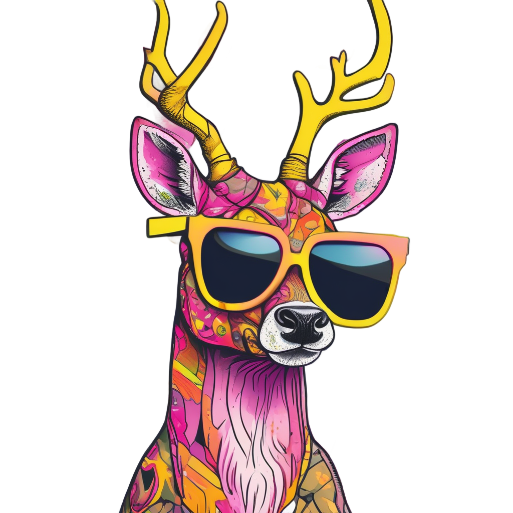 Buck with Sunglasses — camo stickers