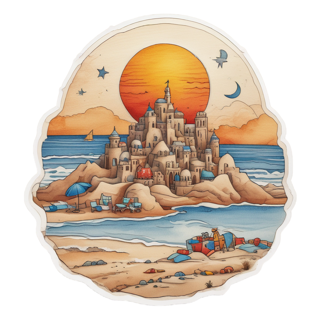 Building a Sandcastle — celestial nursery stickers