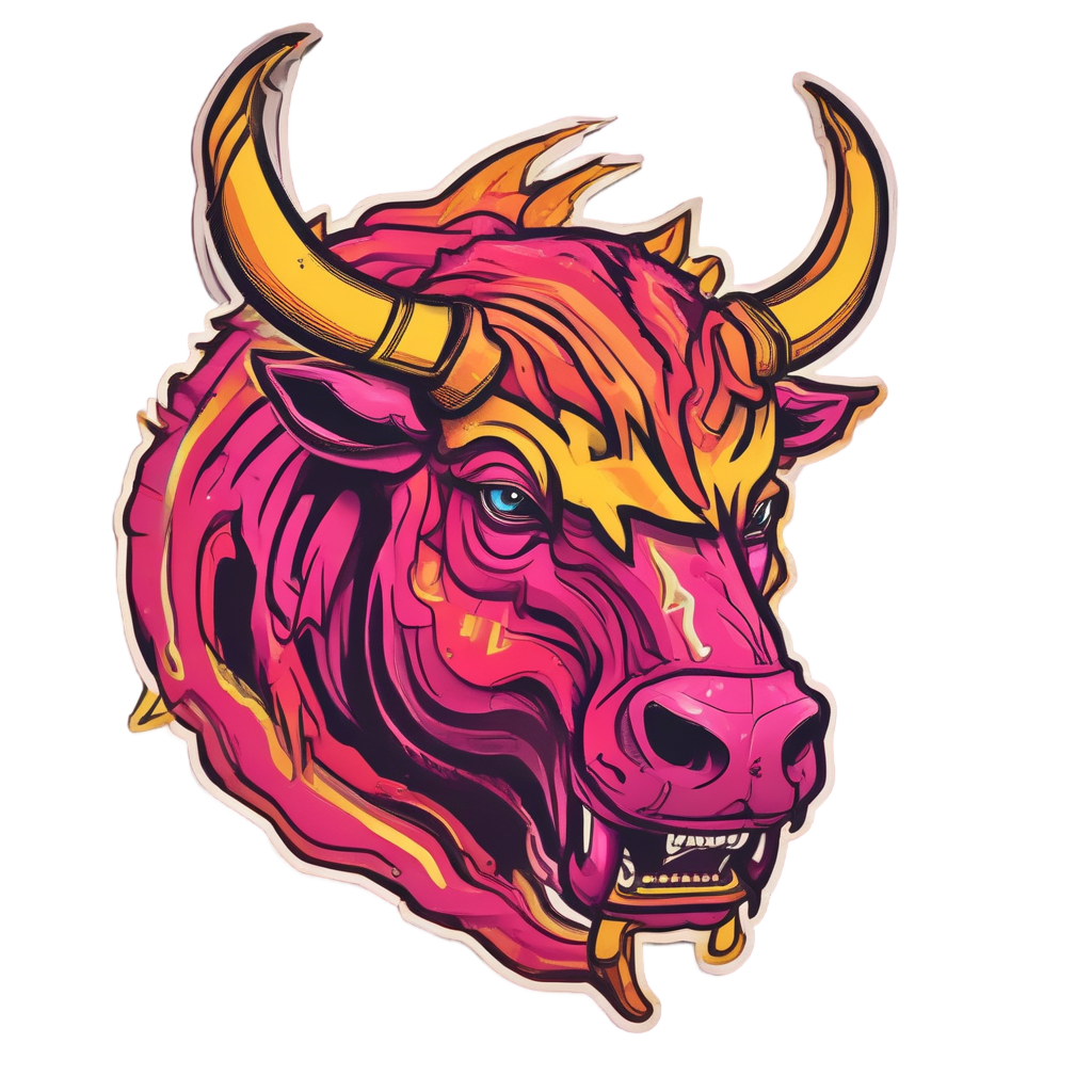 Bull Neon Charge — outdoorsman stickers