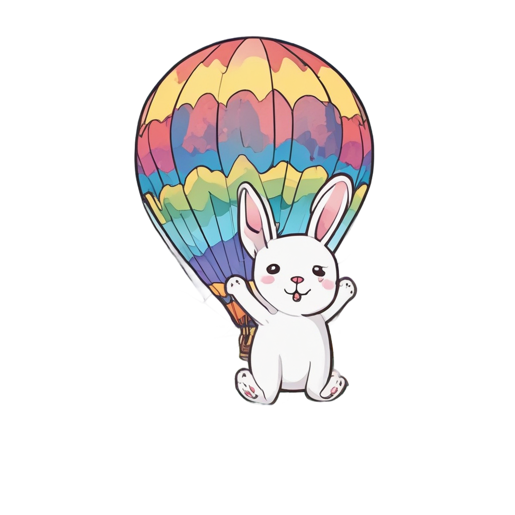 Bunny Balloon Flight — open road stickers