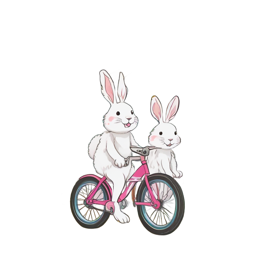 Bunny Biking Uphill — open road stickers
