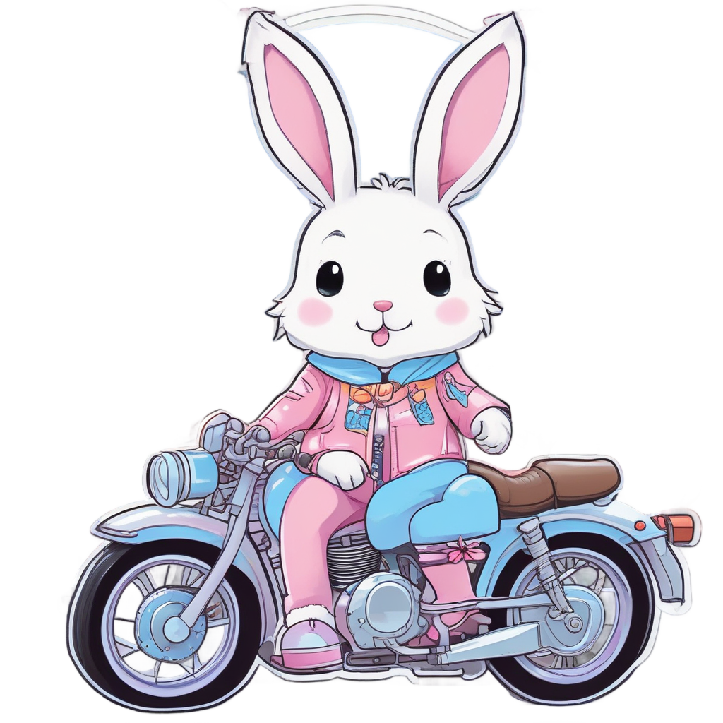 Bunny Cafe Racer Bow — motorcycles stickers