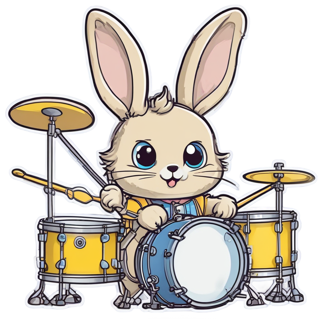 Bunny Drummer Wire Kit — music stickers