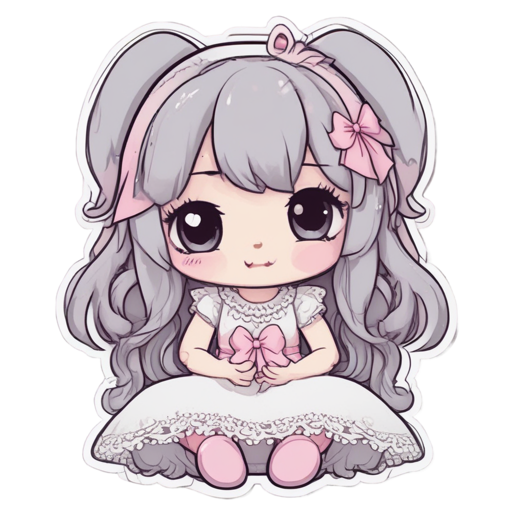 Bunny-Eared Doll — slasher vibe stickers