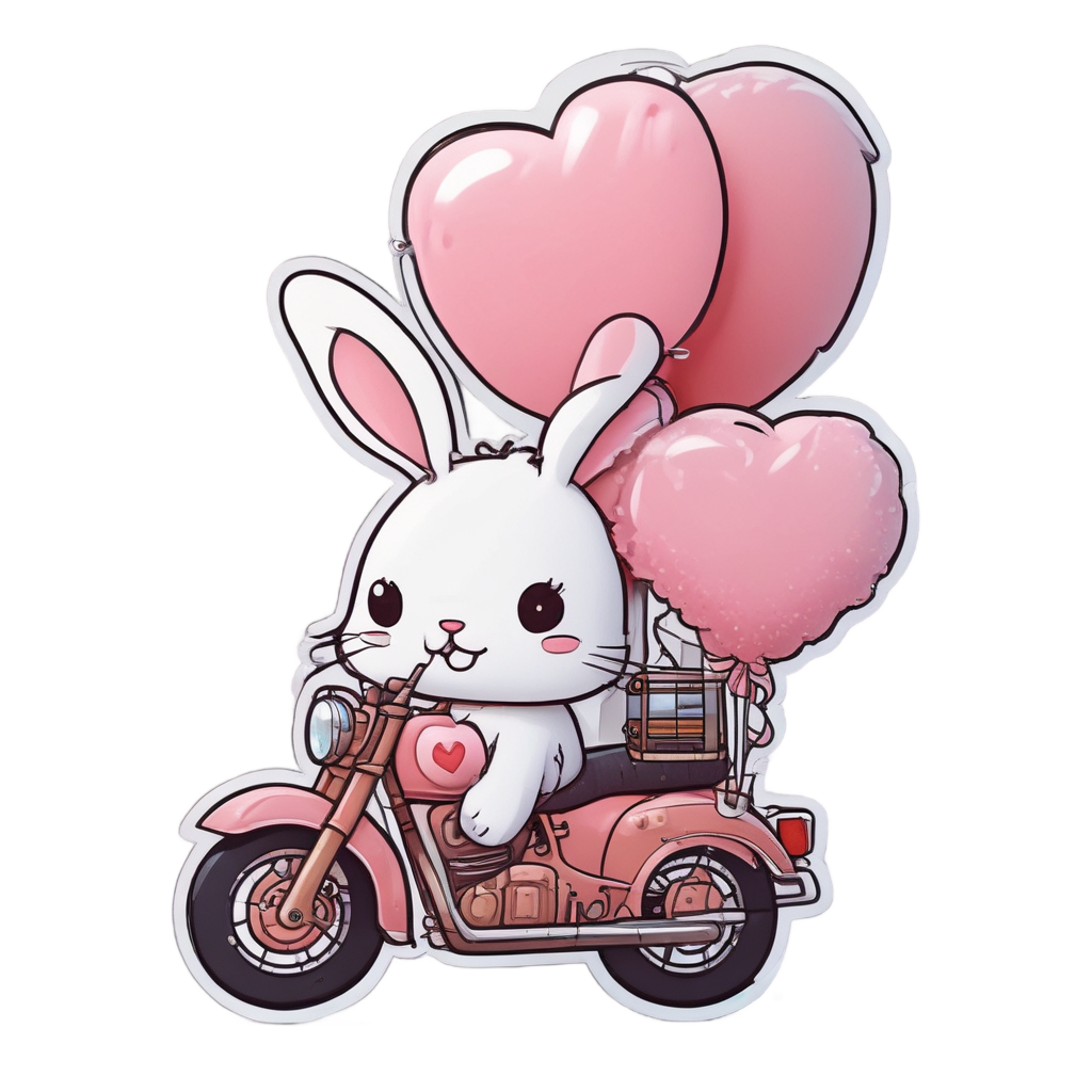 Bunny Heart Ride or Die — open road stickers