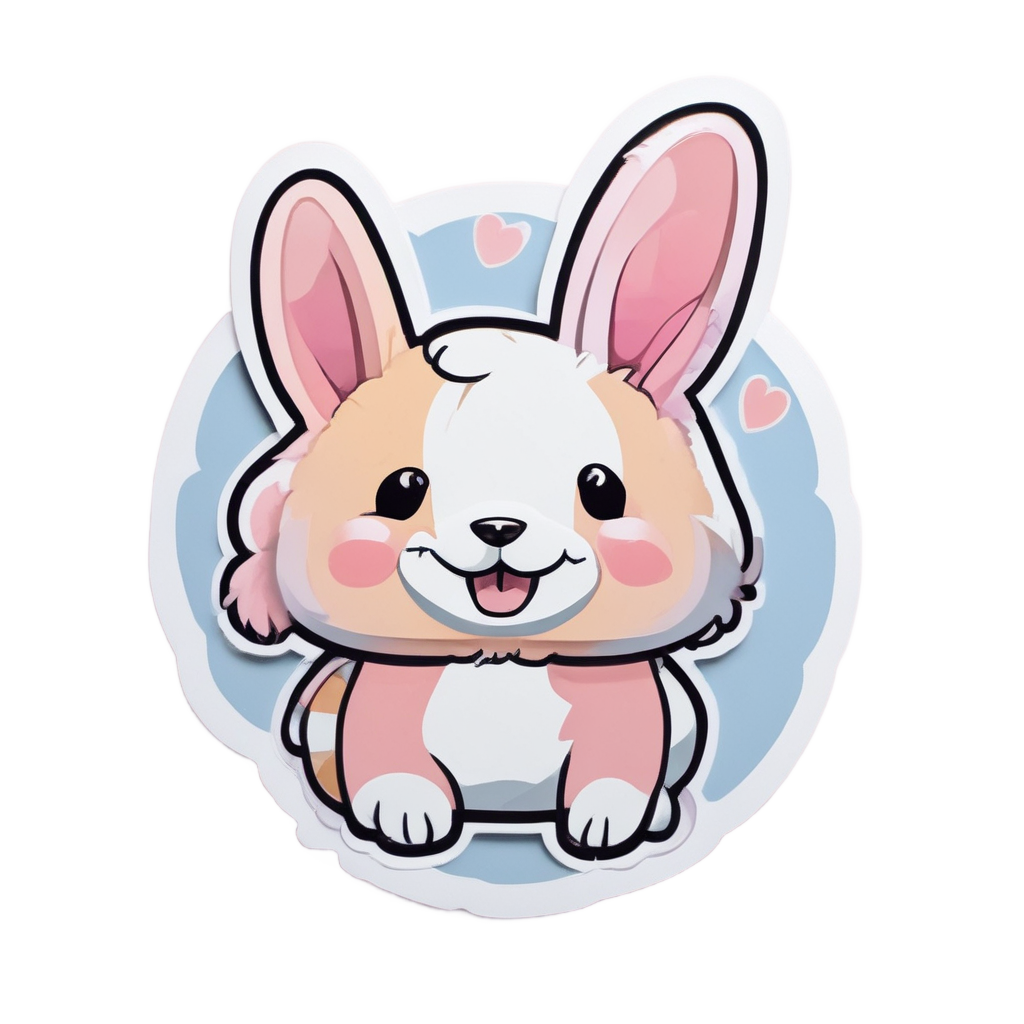 Bunny Rides Corgi — open road stickers