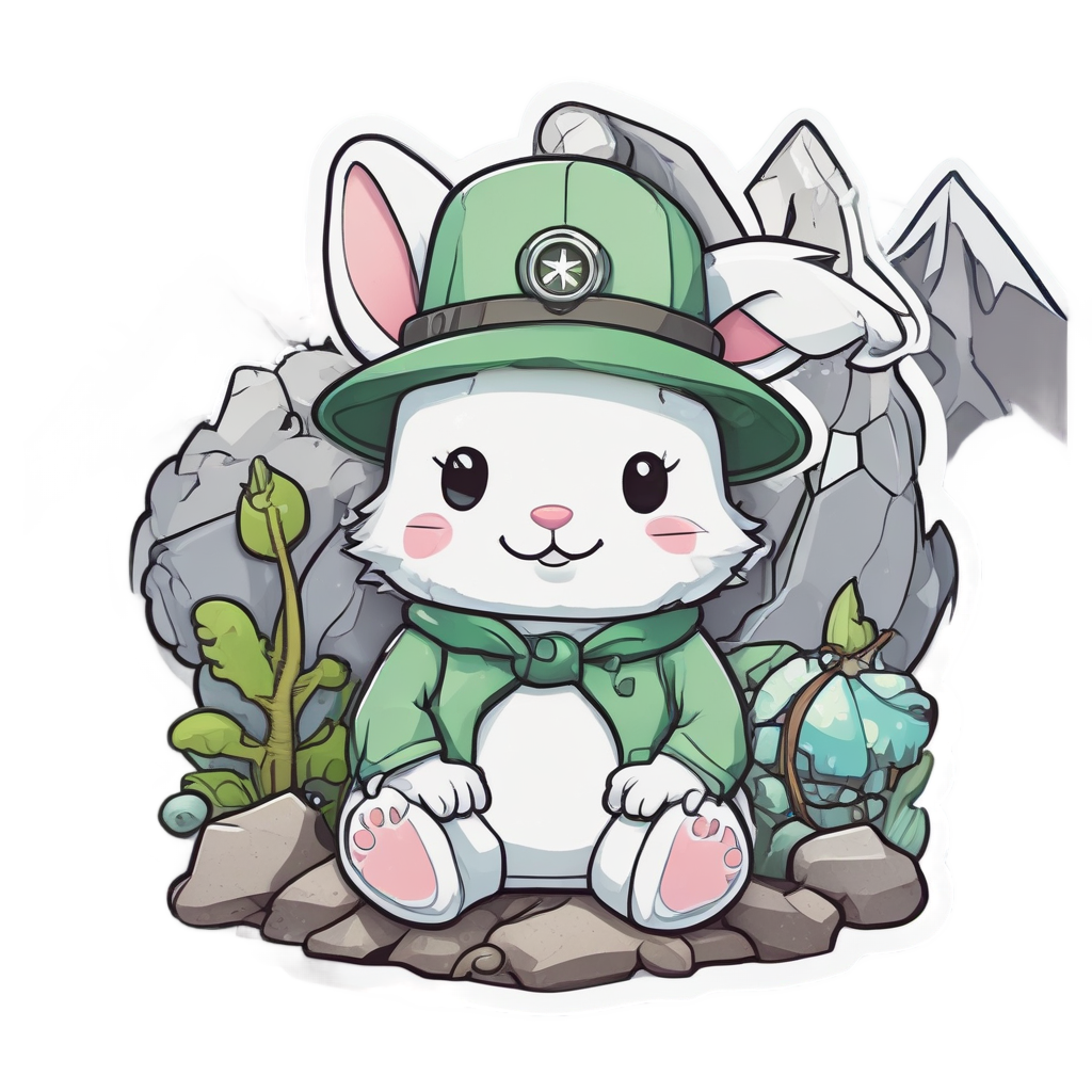 Bunny with Compass — outdoorsman stickers