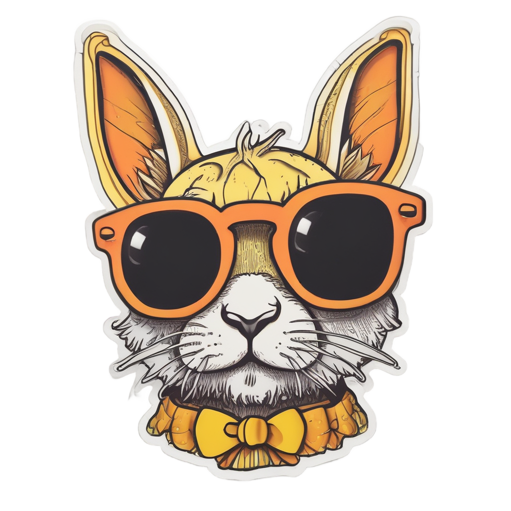 Bunny with Giant Sunglasses — nursery & baby stickers
