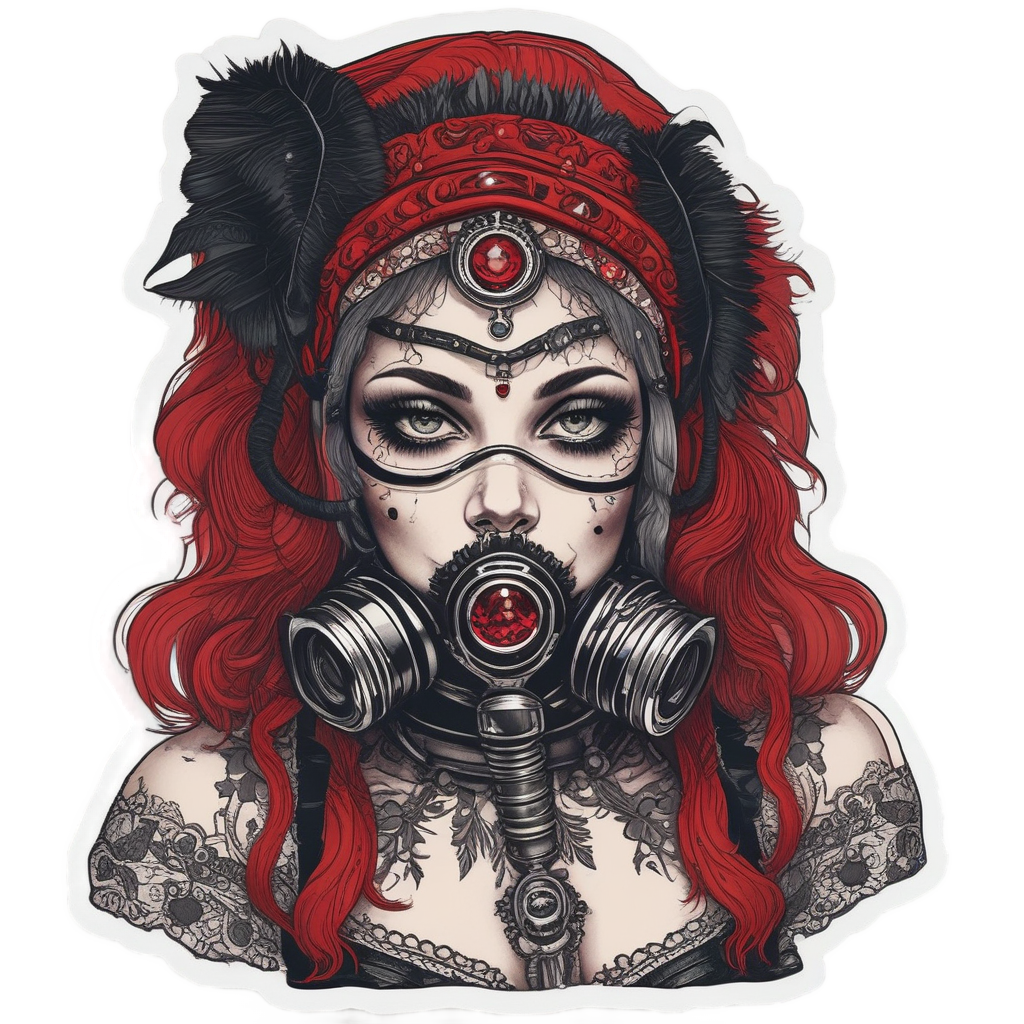 Burlesque Dancer Gas Mask — gas mask stickers