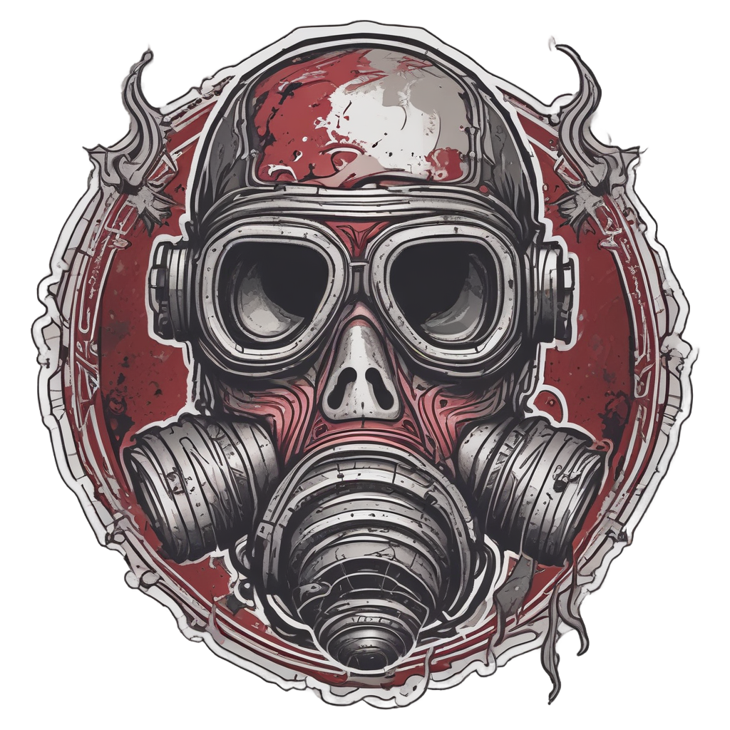 Burned Skull Sorrow — gas mask stickers