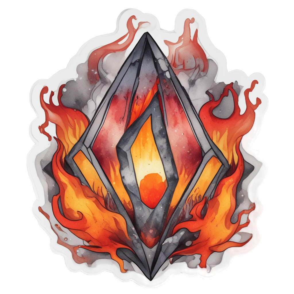 Burning Diamond Ember — warning signage stickers