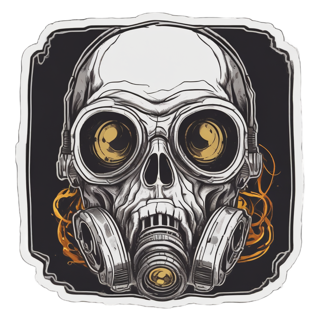 Burning Eye Gas Skull — gas mask stickers