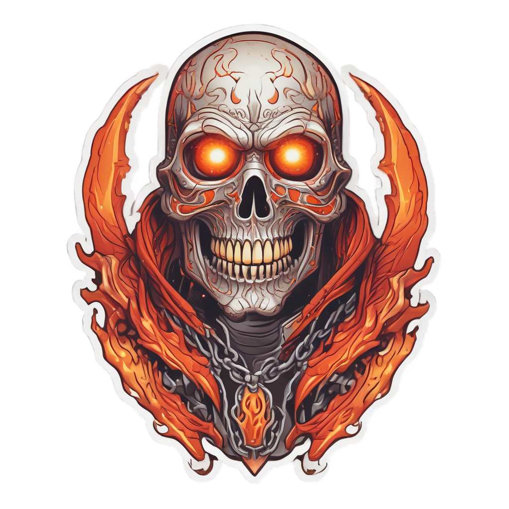 Burning Neon Avenger — slasher vibe stickers