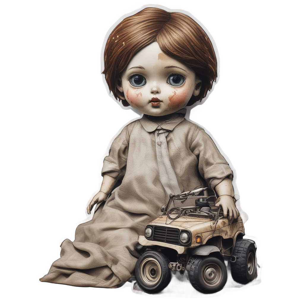 Burnt Doll Charred Smile — slasher vibe stickers
