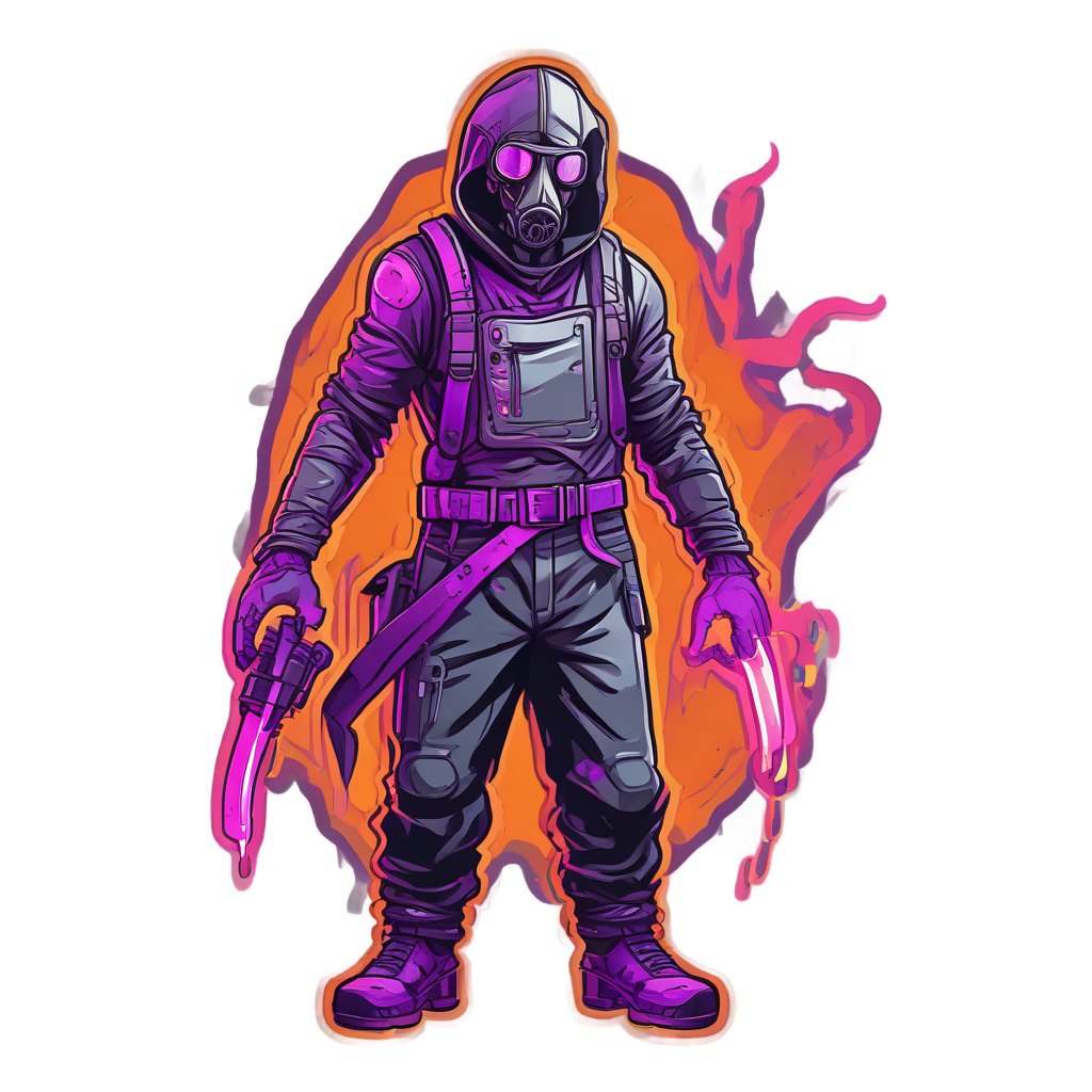Burnt Leather Neon Claw — slasher vibe stickers