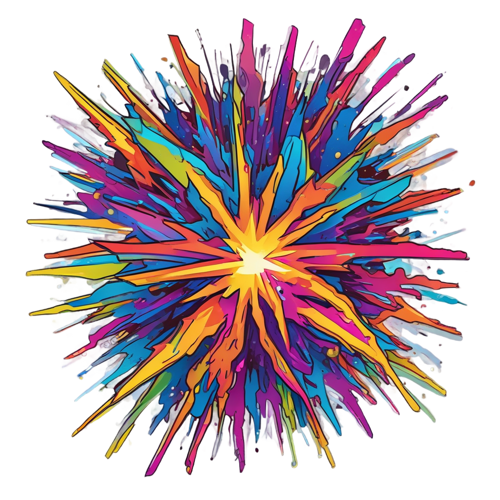 Bursting Rainbow Explosion — celestial nursery stickers