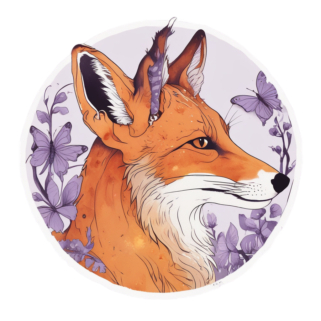 Butterfly Antler Fox Crest — outdoorsman stickers