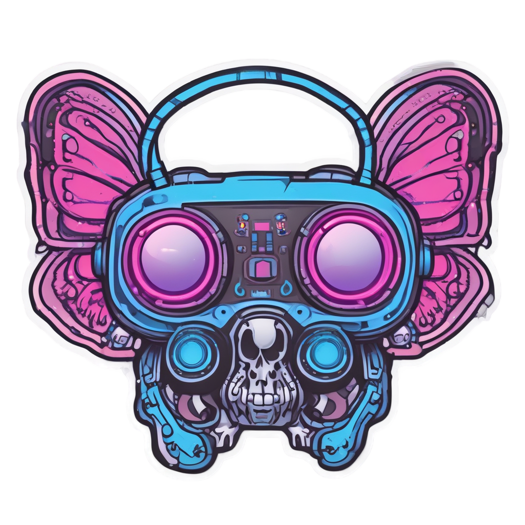 Butterfly Calavera Gamer — gamer stickers