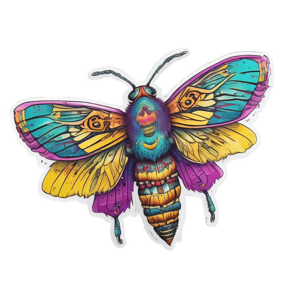 Butterfly Comic Moth — moths & ravens stickers