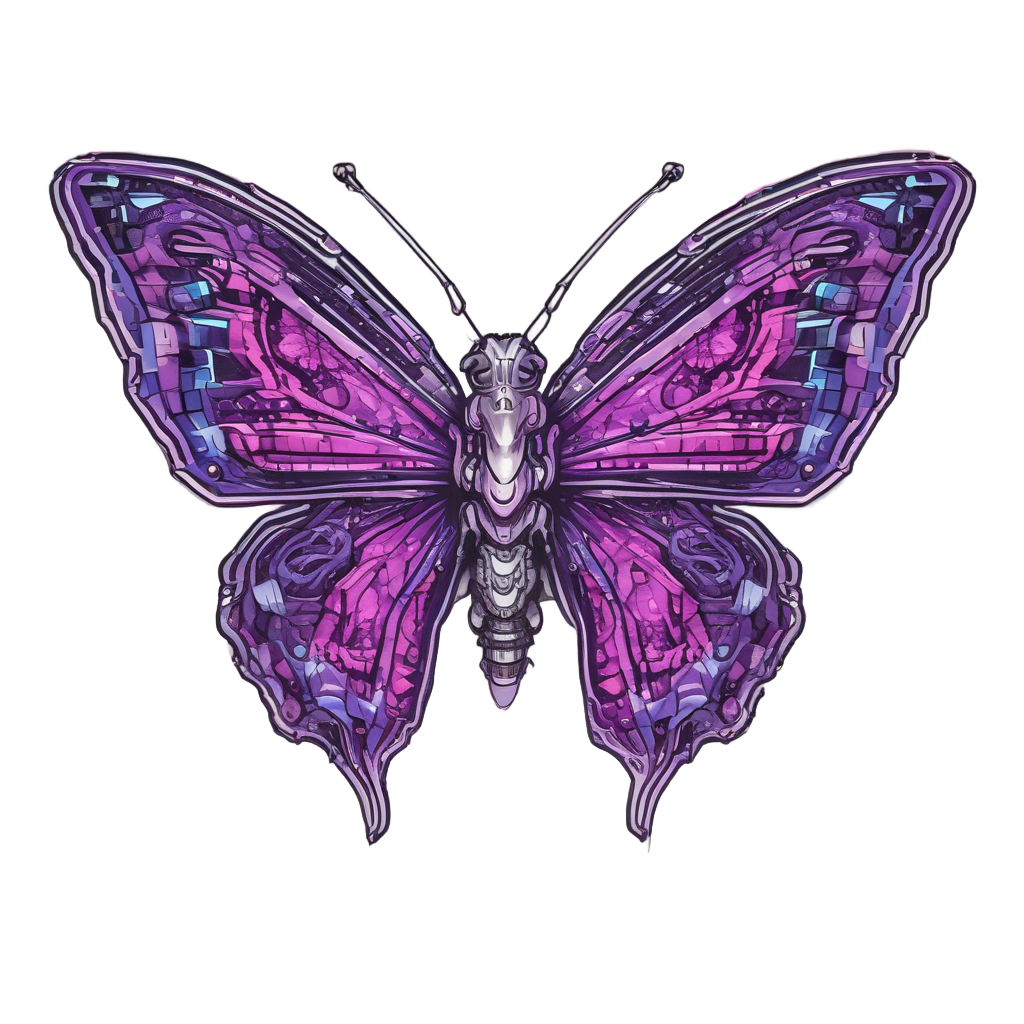 Butterfly Cyberpunk Skull — animals & pets stickers