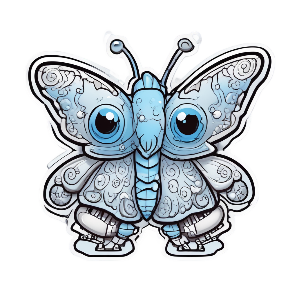 Butterfly Ice Skater — fine-line flash stickers