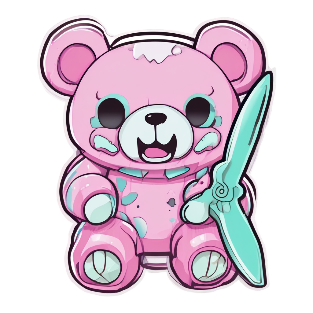 Butterfly Knife Bear — slasher vibe stickers