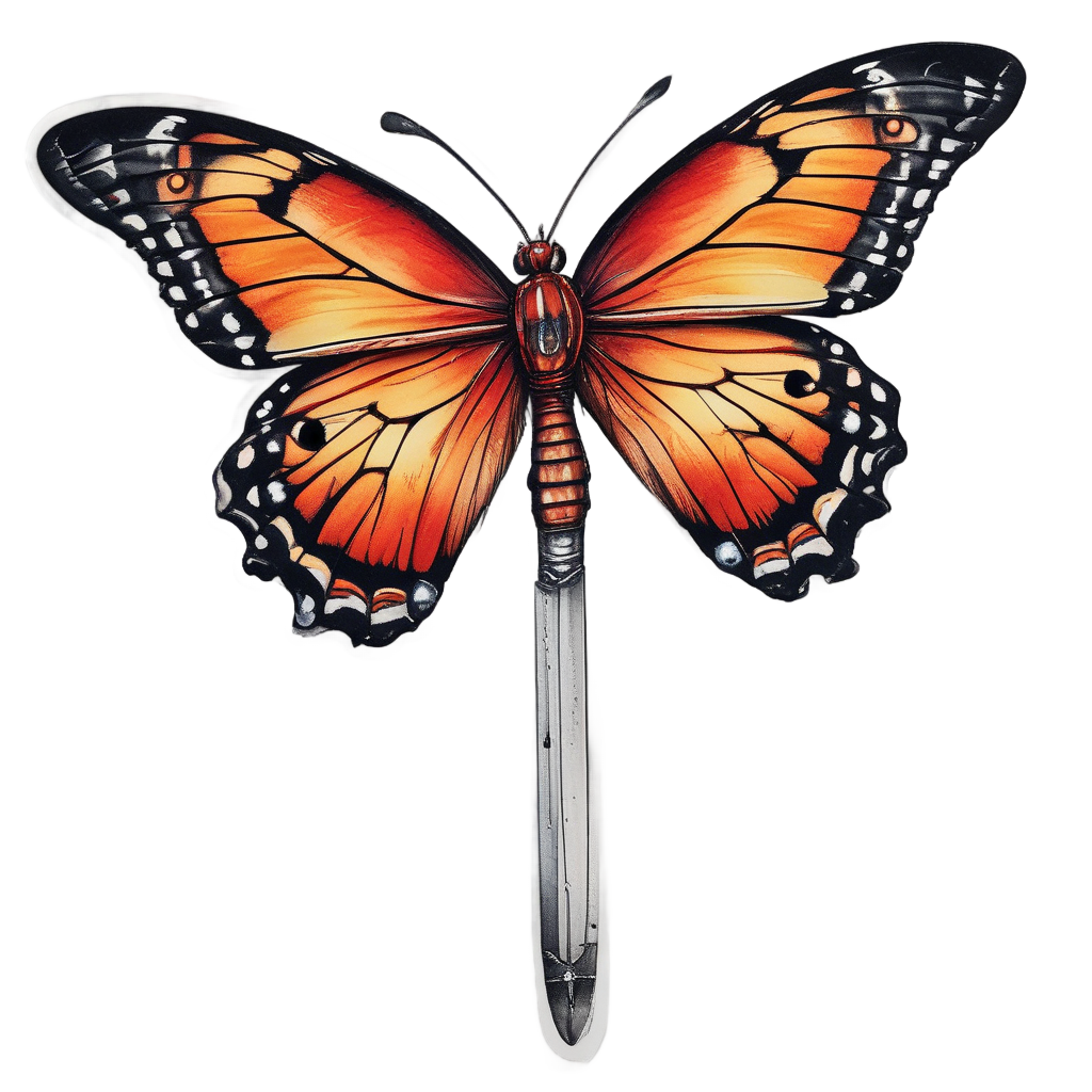 Butterfly On Machete — slasher vibe stickers