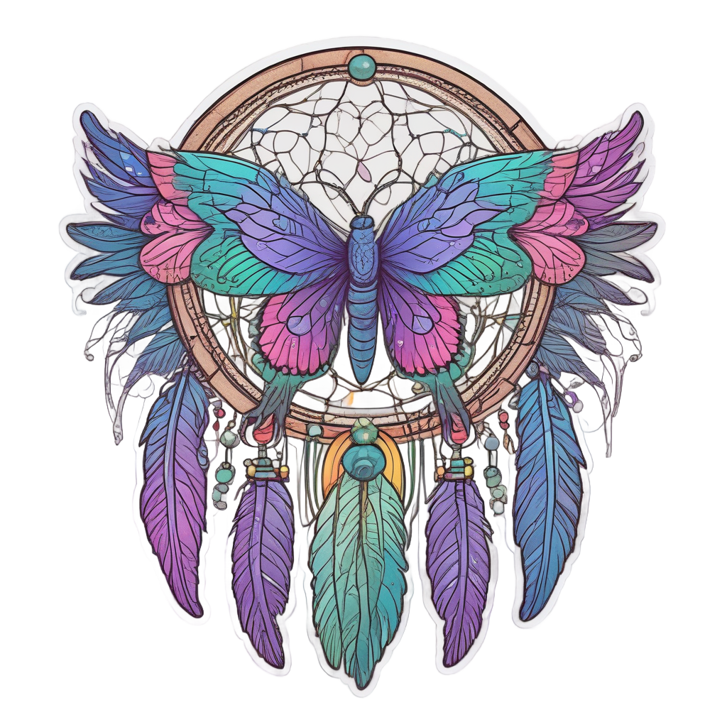 Butterfly Rainbow Dreamcatcher — boho nursery stickers