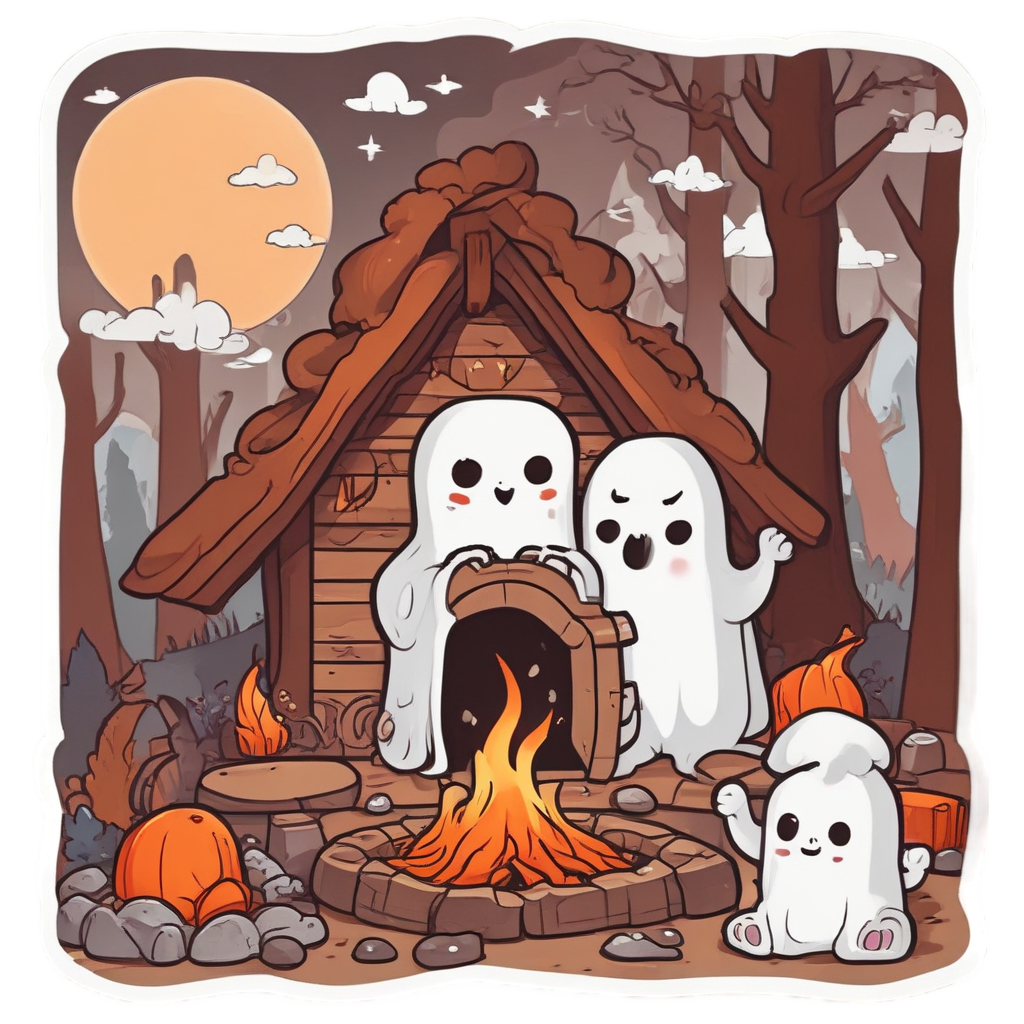 Cabin Campfire S'mores — slasher vibe stickers