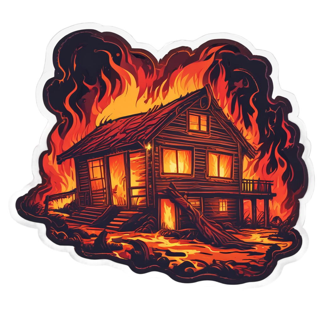 Cabin Fire Spirits — slasher vibe stickers