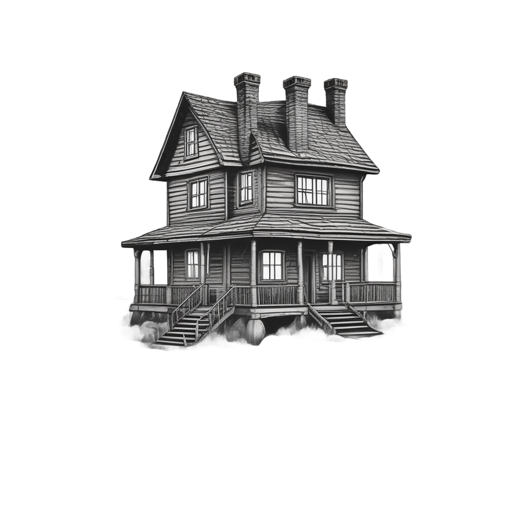 Cabin in Fog — slasher vibe stickers
