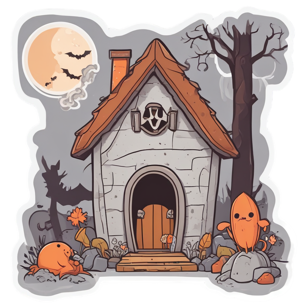 Cabin Spooky Mailbox — slasher vibe stickers