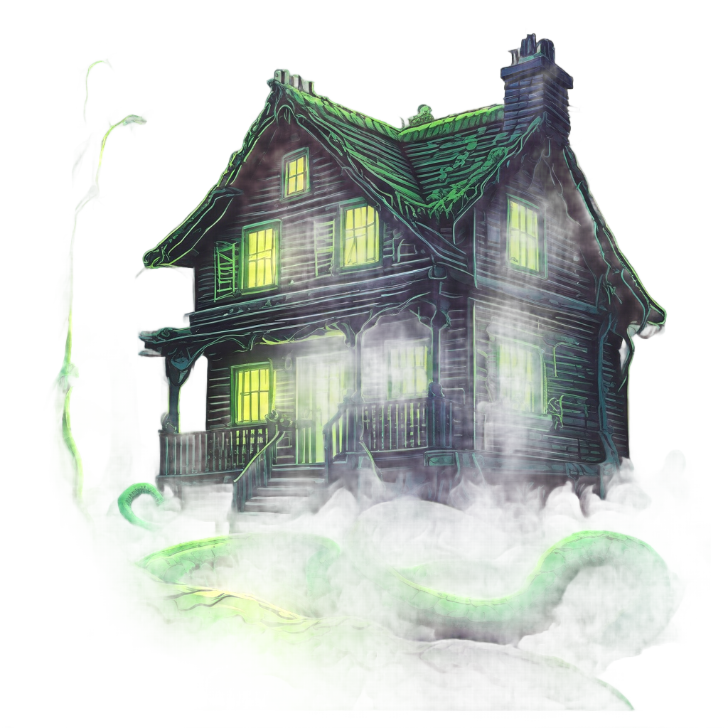 Cabin with Crawling Vines — slasher vibe stickers