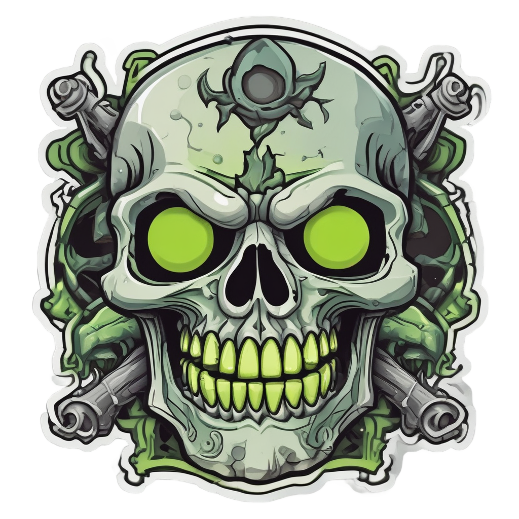 Cackling Toxic Laughter — skull & crossbones stickers
