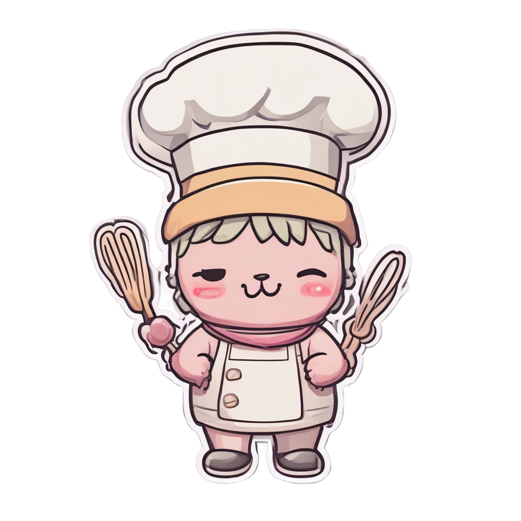 A cactus chef baking with a whisk and bowl.