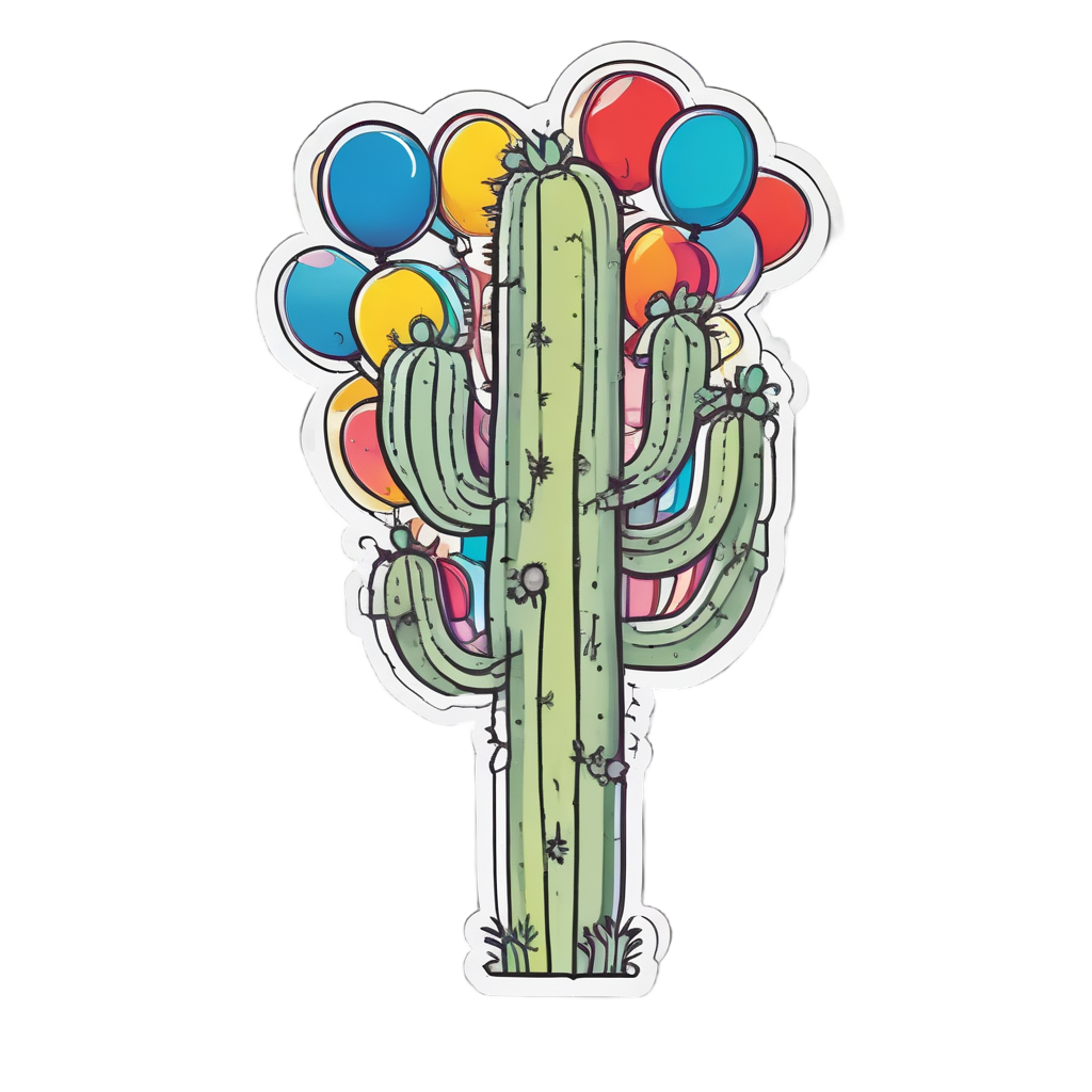 Cactus Balloon Seller — boho nursery stickers