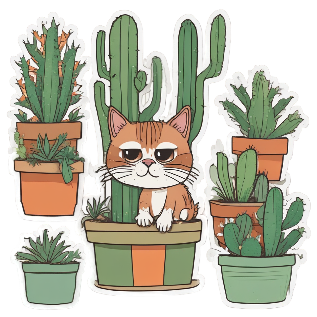 Cactus Cuddle Grump — animals & pets stickers